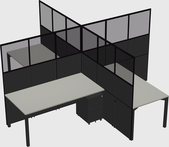 Quad office cubicles