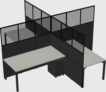 Quad office cubicles