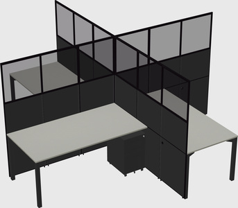 Quad office cubicles