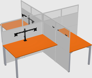 Quad office cubicles