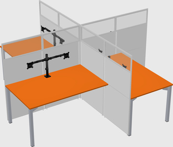 Quad office cubicles