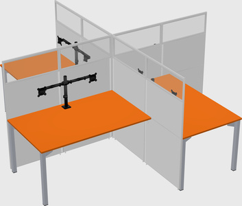 Quad office cubicles