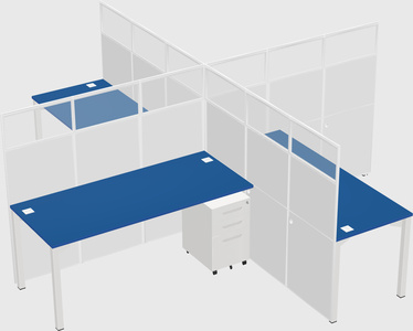Quad office cubicles