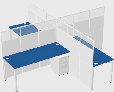 Quad office cubicles