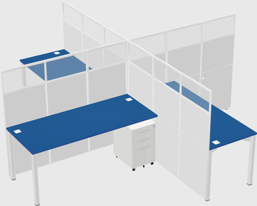 Quad office cubicles