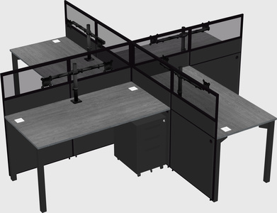 Quad office cubicles
