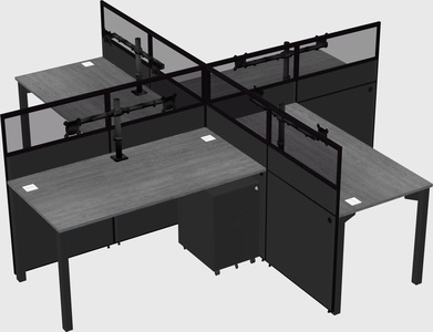 Quad office cubicles