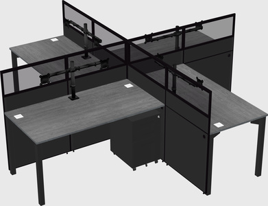 Quad office cubicles