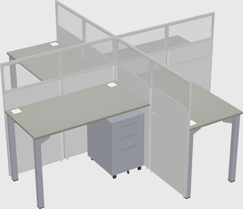Quad office cubicles