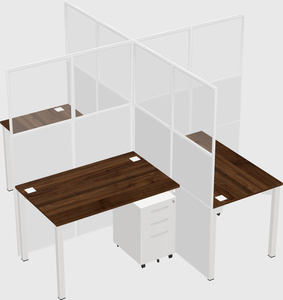 Bureaux à quatre cabines