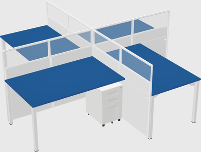 Quad office cubicles