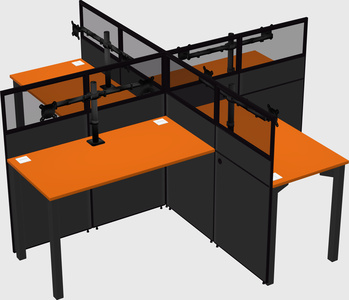 Quad office cubicles