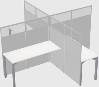 Bureaux à quatre cabines
