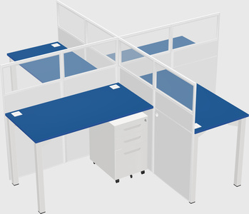 Quad office cubicles