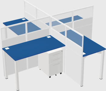 Quad office cubicles