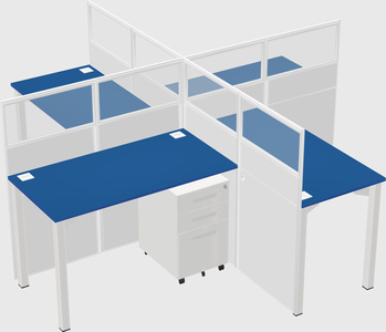 Quad office cubicles