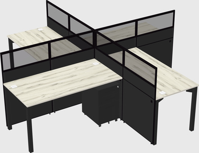 Quad office cubicles