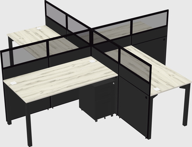 Quad office cubicles