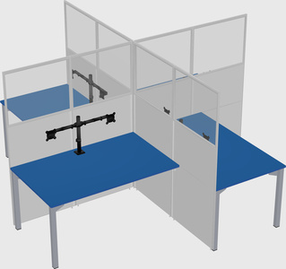 Quad office cubicles