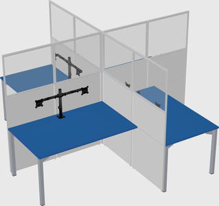 Quad office cubicles