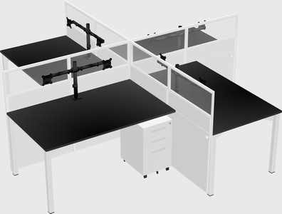 Quad office cubicles