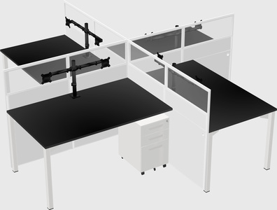 Quad office cubicles