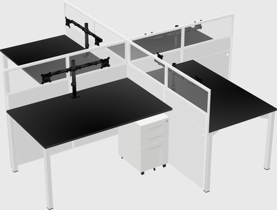 Quad office cubicles