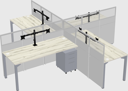 Quad office cubicles