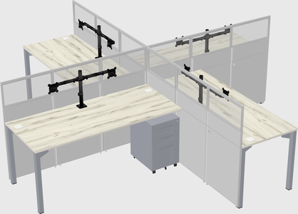 Quad office cubicles