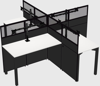 Quad office cubicles