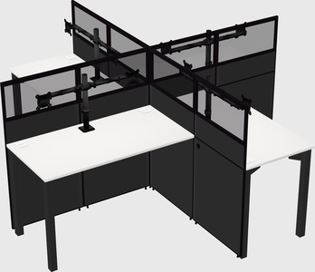 Quad office cubicles
