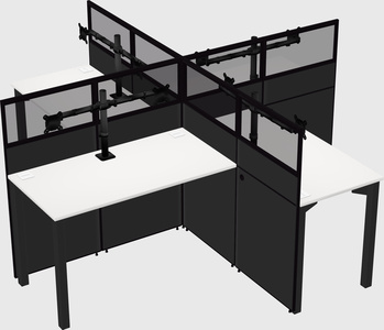 Quad office cubicles