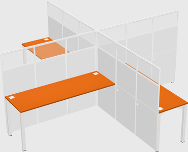 Quad office cubicles