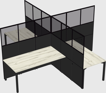 Quad office cubicles