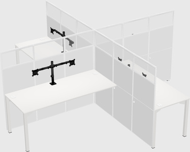 Quad office cubicles
