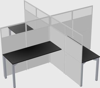 Quad office cubicles