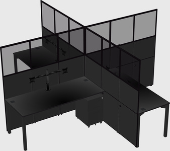 Quad office cubicles