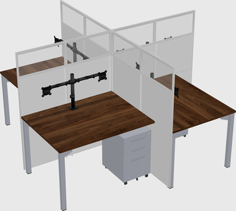Quad office cubicles
