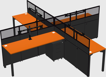 Quad office cubicles