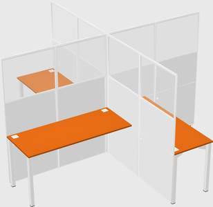 Quad office cubicles