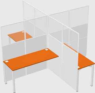 Quad office cubicles