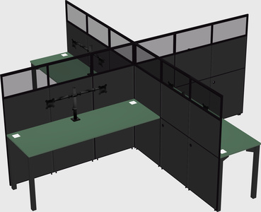 Quad office cubicles