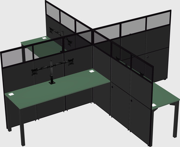 Quad office cubicles