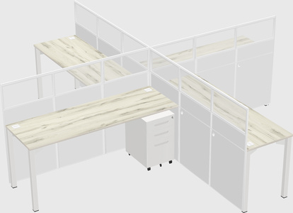 Quad office cubicles