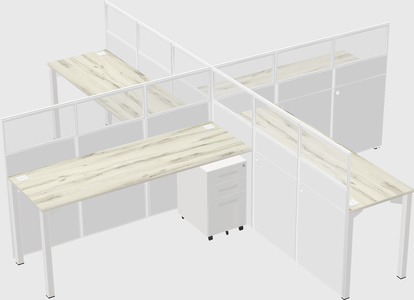 Quad office cubicles