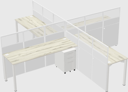 Quad office cubicles