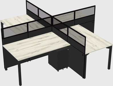 Quad office cubicles