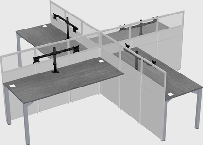 Quad office cubicles
