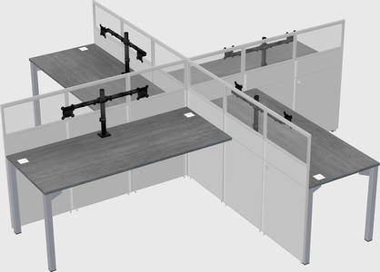Quad office cubicles