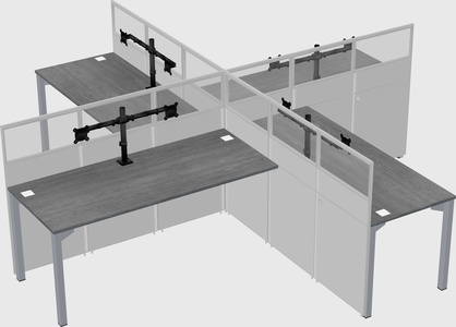 Quad office cubicles
